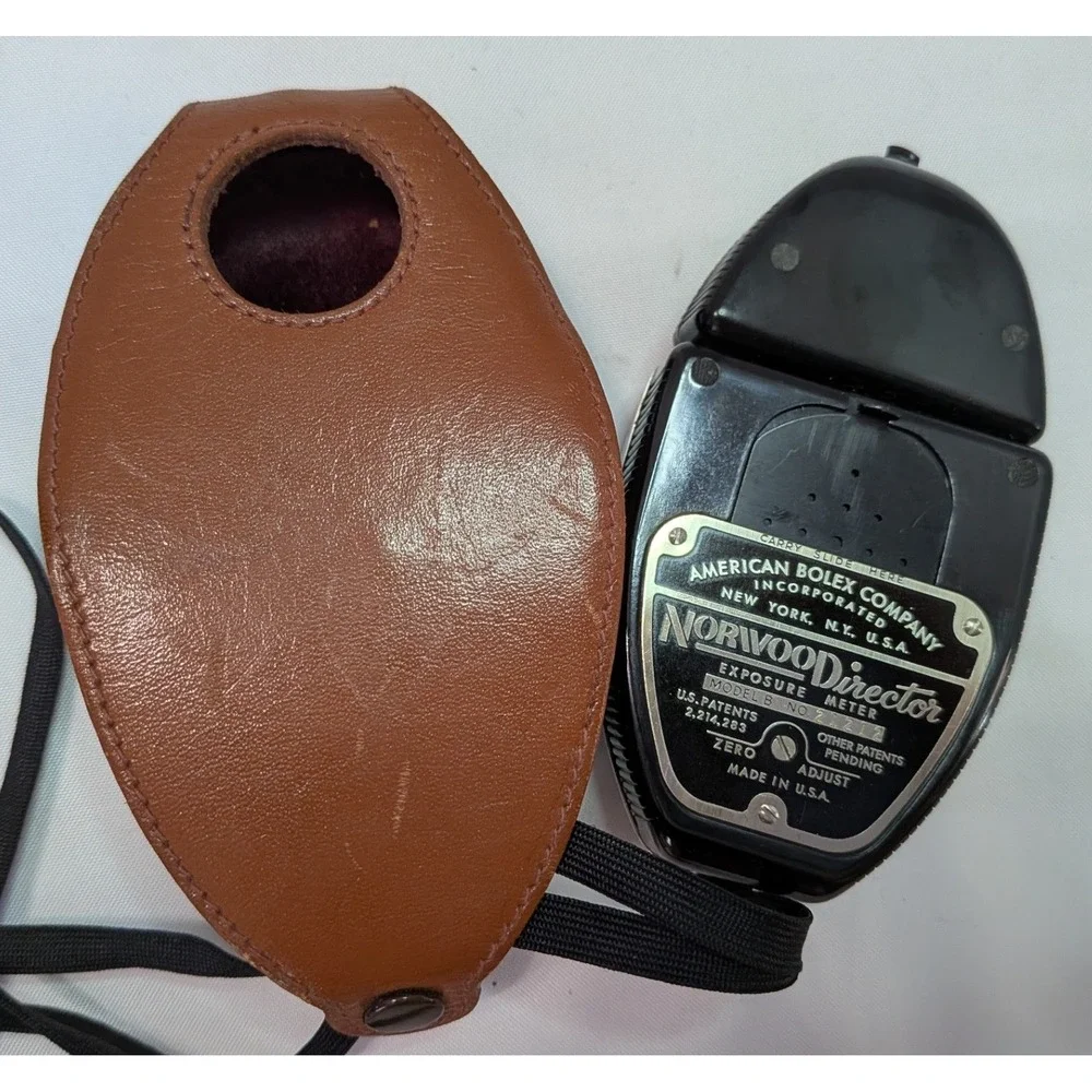 Norwood Director Model B Exposure Meter Vintage American Bolex Brown Case Good